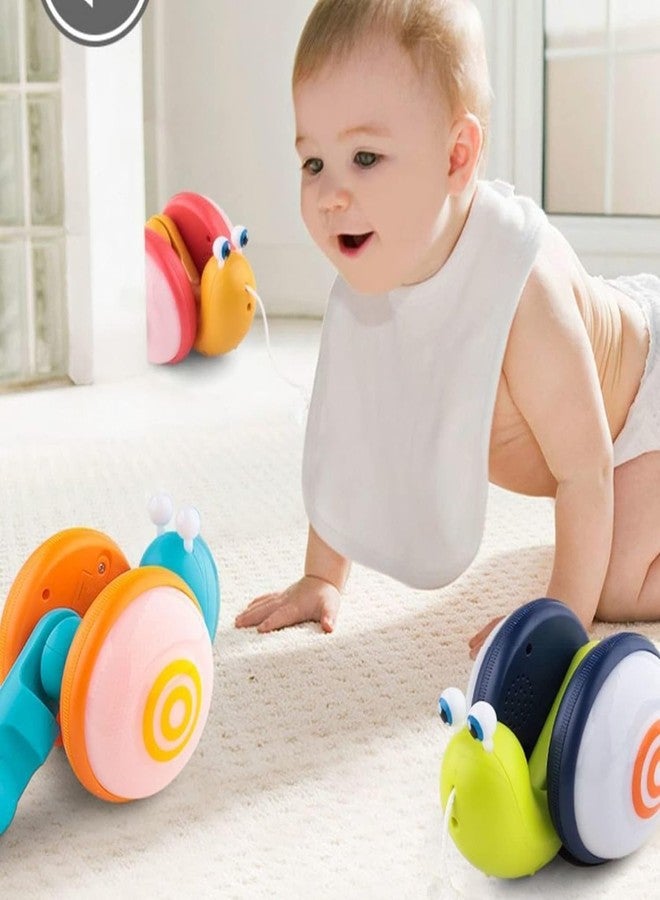 Samip Pull Along Baby Toy: Engaging Wiggle Motion, Music, and Lights for 6-12 Months | Encourages Early Walking Skills | BPA-Free Toddler Gift Set (Multicolor) (Snail (Yellow Teal)) - Image 4